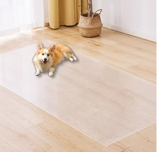 Teppichschutz für Haustiere, Hunde und Katzen, rutschfeste Haustier-Schlafmatte, wasserdichte Bodenmatte, transparenter Bodenschutz, 40 x 100 cm, transparent von DG Catiee