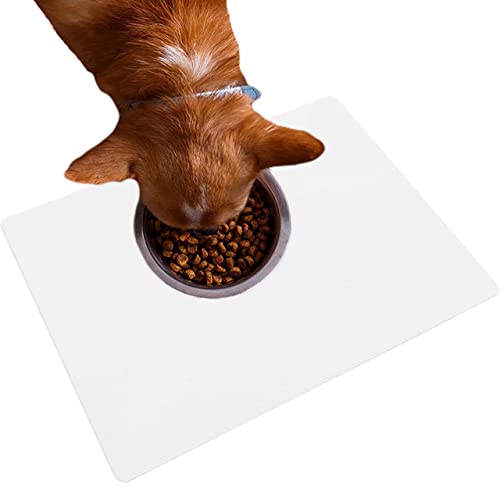 Transparente PVC-Haustiermatte, strapazierfähige Futternapf-Matte, wasserdichte Futternapf-Matte, rutschfeste Haustier-Tischmatte für Katzen und Hunde, 1 Stück, 100 cm von DG Catiee