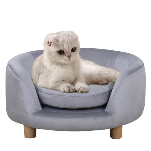 DGBAOBEI Katzen-Sofa, Bett, kleine Haustiercouch, Welpen-Hundesofa, gemütlich und fest, Haustier-Sofabett (grau) von DGBAOBEI