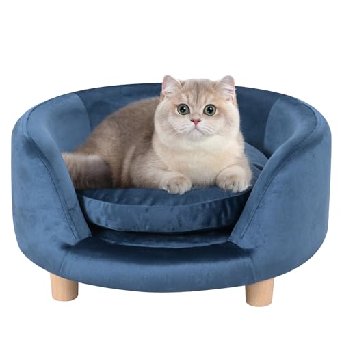 DGBAOBEI Katzen-Sofa, Bett für kleine Haustiere, Hundesofa, gemütlich und fest, Haustier-Sofabett (blau) von DGBAOBEI