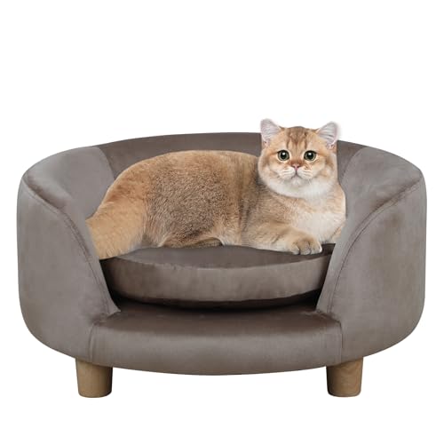 DGBAOBEI Katzen-Sofa, Bett für kleine Haustiere, Hundesofa, gemütlich und fest, Haustier-Sofabett (braun) von DGBAOBEI