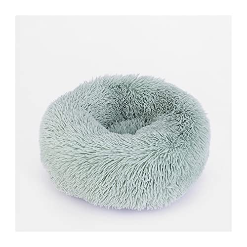 DGOINGPI Hundebett 18 Farben Hund Lange Plüsch Betten Beruhigendes Bett Welpen Kissen Haustier Matte Winter Warme Sofa Hundehütte Betten Katzenbett(Light Green,L Diameter 60cm) von DGOINGPI