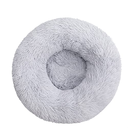 DGOINGPI Hundebett Donut Hundebett für kleine Hunde, mittelgroß & Großes, Anti-Angst-Hundebett, weiches, Flauschiges, beruhigendes Katzenbett Katzenbett(Gray,60cm-23.6inch) von DGOINGPI