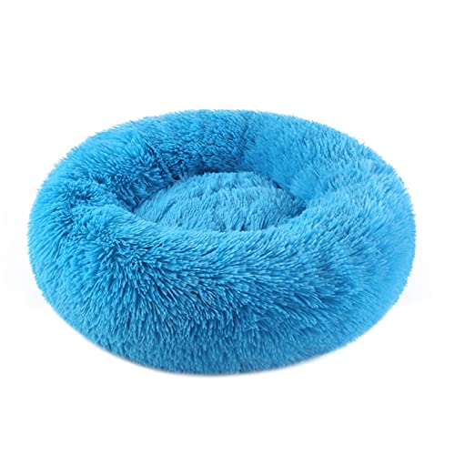 DGOINGPI Hundebett Donuts Hundebettkorb Beruhigungsbett Haustierhütte Katzenhaus Kuschelkatzenbetten für kleine große Hunde Katzenbett(Blue,XS 40cm) von DGOINGPI