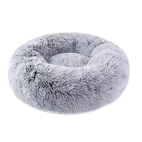 DGOINGPI Hundebett Donuts Hundebettkorb Beruhigungsbett Haustierhütte Katzenhaus Kuschelkatzenbetten für kleine große Hunde Katzenbett(Gradient Gray,L 70cm) von DGOINGPI