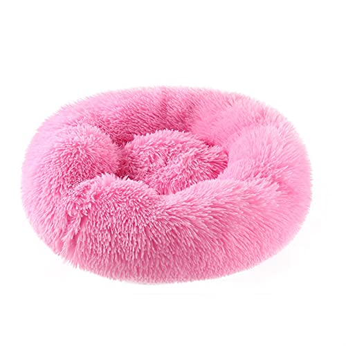 DGOINGPI Hundebett Donuts Hundebettkorb Beruhigungsbett Haustierhütte Katzenhaus Kuschelkatzenbetten für kleine große Hunde Katzenbett(Pink,XXL 100cm) von DGOINGPI