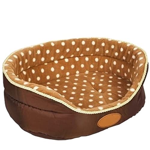 DGOINGPI Hundebett Große Größe, extra großes Hundebett, Haus, Sofa, Zwinger, weiches Fleece, Haustier, Hund, Katze, warmes Bett, S-XL Katzenbett(Camel dot,L) von DGOINGPI