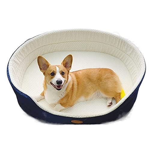 DGOINGPI Hundebett Große Größe, extra großes Hundebett, Haus, Sofa, Zwinger, weiches Fleece, Haustier, Hund, Katze, warmes Bett, S-XL Katzenbett(Navy White,M) von DGOINGPI