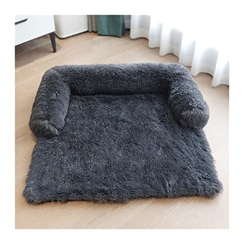 DGOINGPI Hundebett Große Hundehausmatte für den Winter, warmes Katzenbett, waschbare Hundekissendecke Katzenbett(Darkgrey-ZJ,L) von DGOINGPI