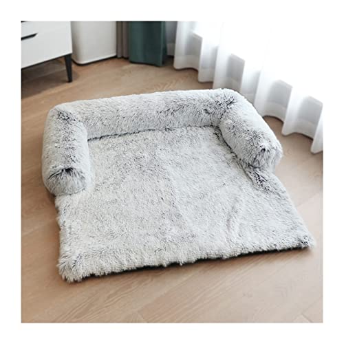 DGOINGPI Hundebett Große Hundehausmatte für den Winter, warmes Katzenbett, waschbare Hundekissendecke Katzenbett(WhiteGrey-ZJ,L) von DGOINGPI