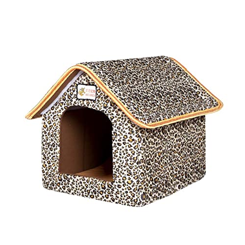 DGOINGPI Hundebett Großes Haustier-Hundebett, Katzenhaus, Höhle, bequemer Druck, Zwingermatte für Haustiere, Welpen, Winter, Sommer Katzenbett(3,L) von DGOINGPI