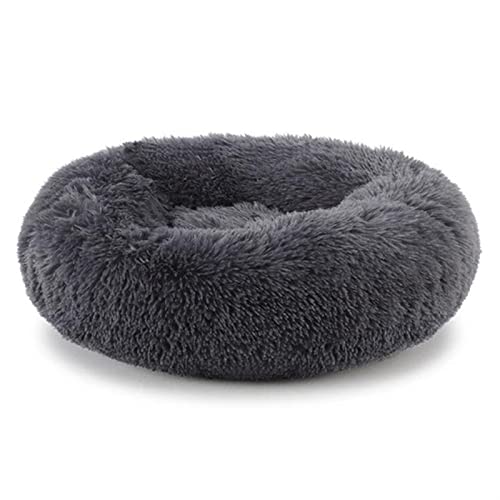 DGOINGPI Hundebett Haustier-Liegekissen für kleine, mittelgroße und große Hunde & Katzenzwinger Welpenmatte Haustierbett Katzenbett(Dark grat,40cm Diameter) von DGOINGPI