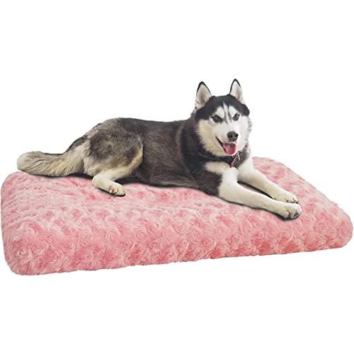 DGOINGPI Hundebett Haustier-Schlafmatte, warmes Hundebett, weiche Fleece-Haustierdecke, Katzenstreu für kleine große Hunde Katzenbett(Pink,XM(91x58x7cm)) von DGOINGPI