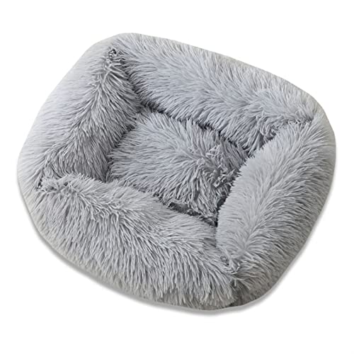 DGOINGPI Hundebett Haustierbetten für kleine, mittelgroße Hunde, superweiche, winterwarme Schlafmatten für Hunde und Katzen Katzenbett(Light Gray,M 66x56x18CM) von DGOINGPI