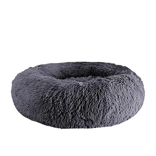 DGOINGPI Hundebett Hundebett Haustierkissen für Samll Großes Hundehaus Katze Beruhigendes Bett Waschbar Zwinger Sofa Hundezubehör Katzenbett(Drak Gray,Diameter 100cm) von DGOINGPI