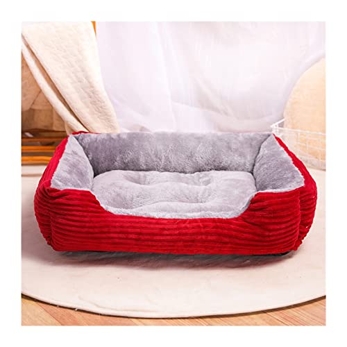 DGOINGPI Hundebett Hundebett Schlafsack Zwinger Katze Welpen Schlafsofa Haustier Haus Winter Warme Betten Kissen Für Kleine Hunde Katzenbett(Red,XXL 90x70cm) von DGOINGPI