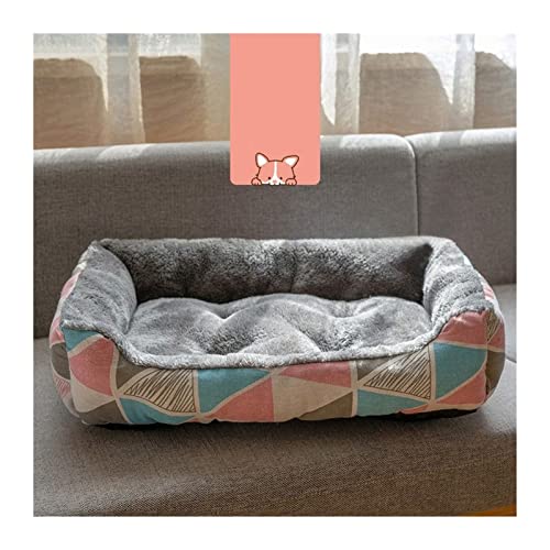 DGOINGPI Hundebett Hundebett aus Fleece, weiches Sofa, Katzenbett, rutschfeste Unterseite, Haustierliege für kleine, mittelgroße Hunde Katzenbett(Colorful,XXL 90x70cm) von DGOINGPI