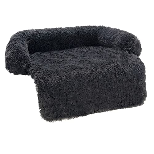 DGOINGPI Hundebett Hundebettmatte Abdeckung für Sofa, Flauschige Hundebetten, Kissen, Hundebett, Sitz, Auto, Haustierdecke Katzenbett(Dark Gray,M) von DGOINGPI