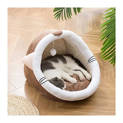 DGOINGPI Hundebett Katzenbett, Höhle, Hund, weiches Nest, Zwinger, Kätzchenbett, Hausschlafsack für kleine, mittelgroße Hunde Katzenbett(Brown,S(30 by 36 by 36cm)) von DGOINGPI