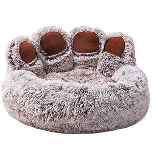 DGOINGPI Hundebett Katzenbett, bequemes Haus, warme Wintermatte, weiches Kissen, gemütliche Betten für Katzen, Hunde, Heimtierbedarf Katzenbett(Brown,L 80x80x42cm) von DGOINGPI