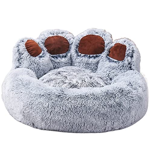 DGOINGPI Hundebett Katzenbett, bequemes Haus, warme Wintermatte, weiches Kissen, gemütliche Betten für Katzen, Hunde, Heimtierbedarf Katzenbett(Gray,L 80x80x42cm) von DGOINGPI