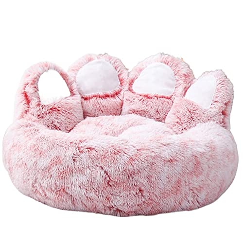 DGOINGPI Hundebett Katzenbett, bequemes Haus, warme Wintermatte, weiches Kissen, gemütliche Betten für Katzen, Hunde, Heimtierbedarf Katzenbett(Pink,L 80x80x42cm) von DGOINGPI