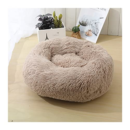 DGOINGPI Hundebett Katzenbett Hundebett Haus Zwinger Haustiermatten Weiche Lange Plüschmatte Haustier Warmes Korbkissen Katzenhaus Katzenbett(Khaki,XXL 100cm) von DGOINGPI