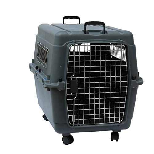 DGOINGPI Hundebett Kunststoff Airline Shipping Approved Hundetransportbox Haustierkäfige Taschenträger und Reisekisten Zwinger Katzenbett(Navy Blue,1-XS) von DGOINGPI