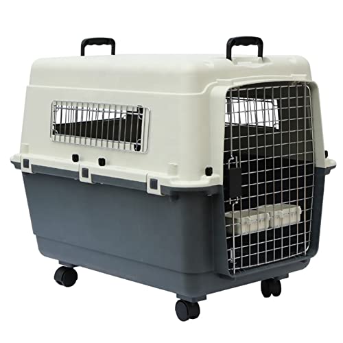 DGOINGPI Hundebett Kunststoff Airline Shipping Approved Hundetransportbox Haustierkäfige Taschenträger und Reisekisten Zwinger Katzenbett(White,2-S) von DGOINGPI