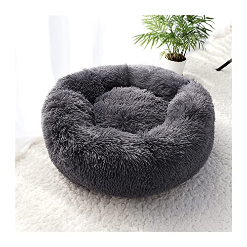 DGOINGPI Hundebett Langes Plüsch-Katzenhaus, Höhle, Haustier, Kätzchen, Kissen, Korb, Schlafmatte für Katzen, kleine Hunde Katzenbett(Burgundy,50cm) von DGOINGPI