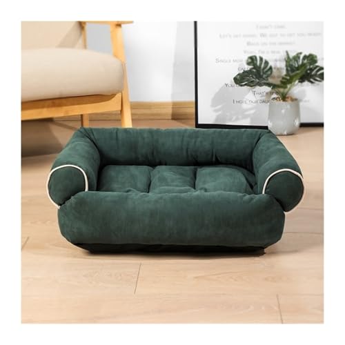 DGOINGPI Hundebett Luxuriöses großes Hundeschlafsofa Hundebett Hundehütte Katzenmatten Schlafhütte für kleine und große Hunde Katzenbett(Dark Green,2XL) von DGOINGPI