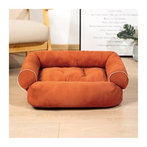 DGOINGPI Hundebett Luxuriöses großes Hundeschlafsofa Hundebett Hundehütte Katzenmatten Schlafhütte für kleine und große Hunde Katzenbett(Orange,2XL) von DGOINGPI