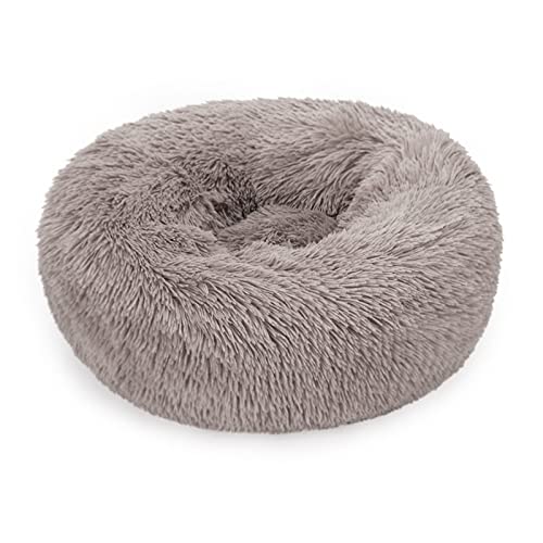 DGOINGPI Hundebett Luxuriöses weiches Plüsch-Hundebett, runde Form, Schlafsack, Zwinger, Katze, Welpe, Schlafsofa, Haustierhaus Katzenbett(Taupe,XXL Diameter 100cm) von DGOINGPI