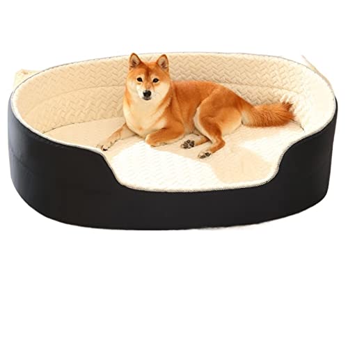 DGOINGPI Hundebett Pet Bed House Schlafbetten für große, mittelgroße und kleine Hunde, weiche, waschbare Hundehüttenmatte Katzenbett(Beige,M-L50xW35cm) von DGOINGPI