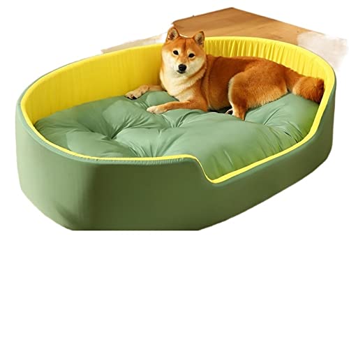 DGOINGPI Hundebett Pet Bed House Schlafbetten für große, mittelgroße und kleine Hunde, weiche, waschbare Hundehüttenmatte Katzenbett(Green,M-L50xW35cm) von DGOINGPI