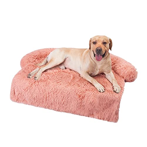 DGOINGPI Hundebett Pet Sofa Hundebett Beruhigendes Bett für große Hunde Sofadecke Winter Warm Cat Bed Mat Couches Katzenbett(PinK Detachable,40x40cm) von DGOINGPI