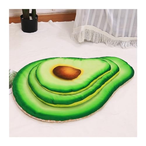 DGOINGPI Hundebett Spiegelei druckt Haustier-Bettmatte, ultraweiche, Dicke Flanell-Bettmatten für Hunde und Katzen für Schlafen Katzenbett(Avocado mat,S) von DGOINGPI