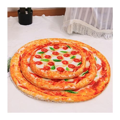 DGOINGPI Hundebett Spiegelei druckt Haustier-Bettmatte, ultraweiche, Dicke Flanell-Bettmatten für Hunde und Katzen für Schlafen Katzenbett(Pizza mat,M) von DGOINGPI