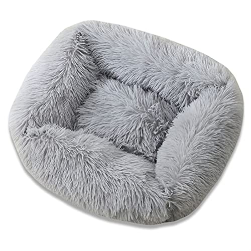 DGOINGPI Hundebett Super weiches Hundebett, warme Plüsch-Katzenmatte, Hundebetten für große Hunde, Welpenbett, Hausnestkissen Katzenbett(Gray,80x70x18cm) von DGOINGPI