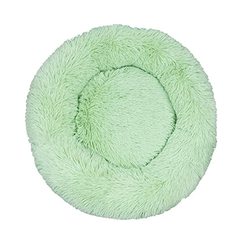 DGOINGPI Hundebett Tie Dye Big Pet Zwinger Fuzzy Round Plüsch Cat Bed House Soft Long Plüsch Pet Dog Bed Warm Katzenbett(Apple Green,40cm) von DGOINGPI