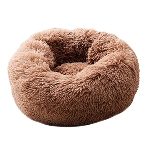 DGOINGPI Hundebett Weiches Hundebett, waschbar, langes Plüsch, Hundehütte, Katzenhaus, Matten, Sofa für Hundekorb, warmes Haustierbett Katzenbett(Coffee,L 70CM) von DGOINGPI