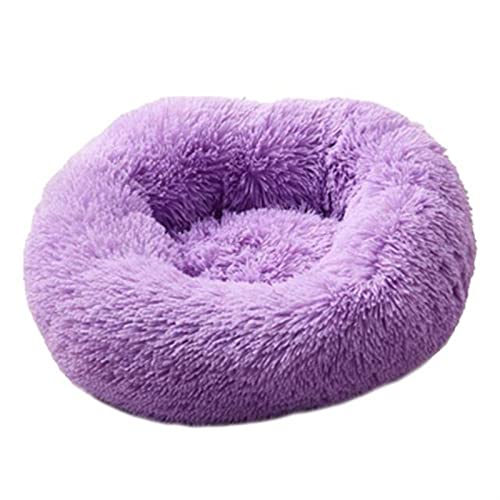 DGOINGPI Hundebett Weiches Hundebett, waschbar, langes Plüsch, Hundehütte, Katzenhaus, Matten, Sofa für Hundekorb, warmes Haustierbett Katzenbett(Purple,XS 40CM) von DGOINGPI