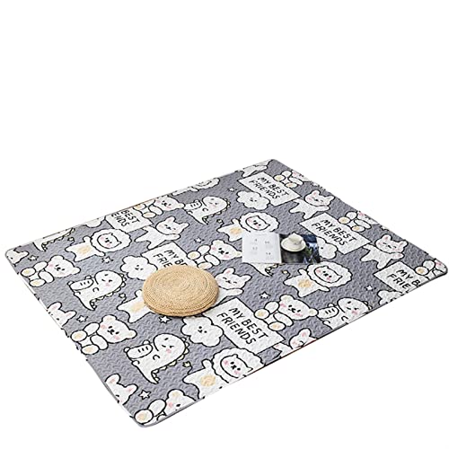 DGOINGPI Hundebett Wiederverwendbare Pee Pads Puppy Kennel Crate Mats Waschbare rutschfeste Katzenmatten für Fußböden Katzenbett(Best Friend Gray,L - 90x90cm) von DGOINGPI