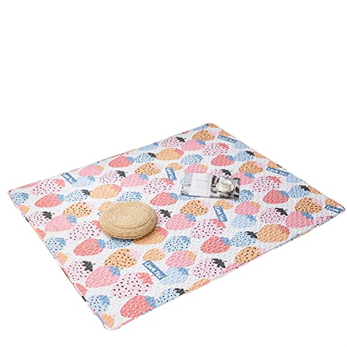 DGOINGPI Hundebett Wiederverwendbare Pee Pads Puppy Kennel Crate Mats Waschbare rutschfeste Katzenmatten für Fußböden Katzenbett(Pink Strawberry,L - 90x90cm) von DGOINGPI