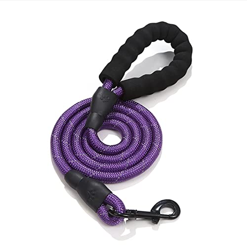 Hundeleine 60/150 cm Reflektierende Hundeleine Hundehalsbandleinen Für Mittelgroße Hunde Schleppleine für Hunde(Purple,60cm) von DGOINGPI