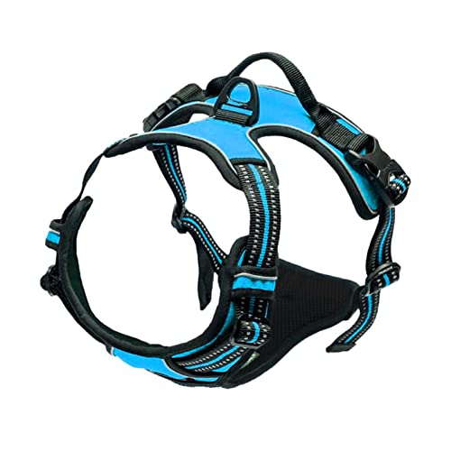 Hundeleine Geschirrweste für große Hunde, reflektierend, Verstellbarer Haustier-Brustgurt, Trainingsgeschirr für Haustiere Schleppleine für Hunde(Blue,L Bust 38-89CM) von DGOINGPI