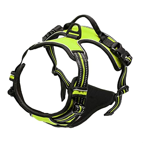 Hundeleine Geschirrweste für große Hunde, reflektierend, Verstellbarer Haustier-Brustgurt, Trainingsgeschirr für Haustiere Schleppleine für Hunde(Green,M Bust 38-75CM) von DGOINGPI