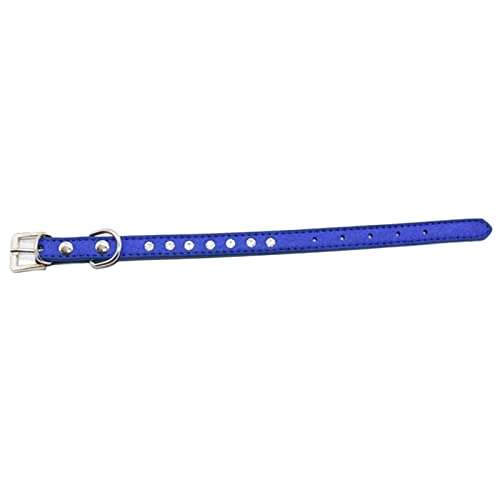 Hundeleine Hundehalsbänder für kleine und mittelgroße Hunde, Strass-Umhängeband, Welpenhalsband, Katzen Schleppleine für Hunde(Deep Blue,S) von DGOINGPI