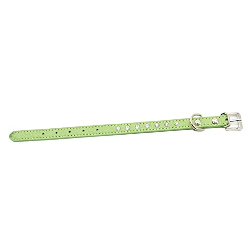 Hundeleine Hundehalsbänder für kleine und mittelgroße Hunde, Strass-Umhängeband, Welpenhalsband, Katzen Schleppleine für Hunde(Green,XS) von DGOINGPI