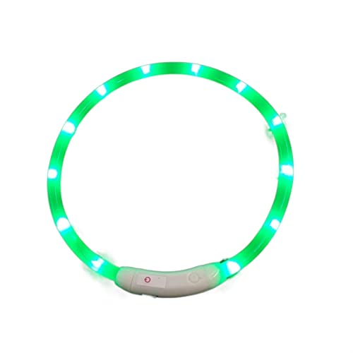 Hundeleine Hundehalsband Sicherheit Haustier Hundehalsbänder Tube Blinkende Nacht Hundeleine Leine Schleppleine für Hunde(Light Strip Green,M 50cm 19.7inch) von DGOINGPI